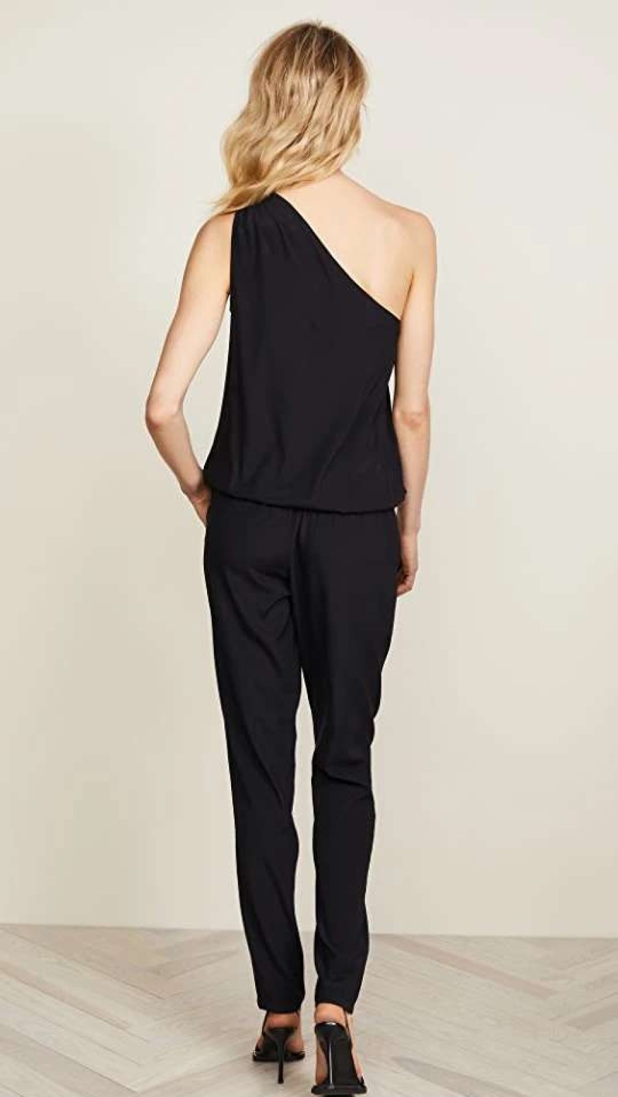 Jumpsuits * | Best Deal Ramy Brook Lulu One Shoulder Jumpsuit Black