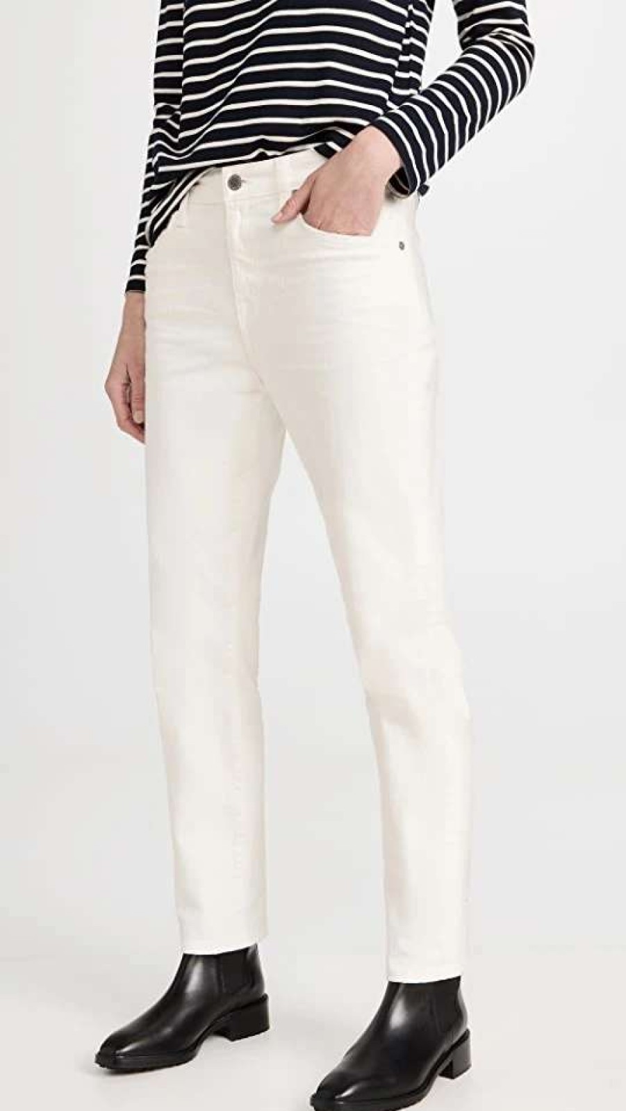 Straight Leg Jeans * | Best Sale Ag Ex Boyfriend Slim Jeans 1 Year Tonal White