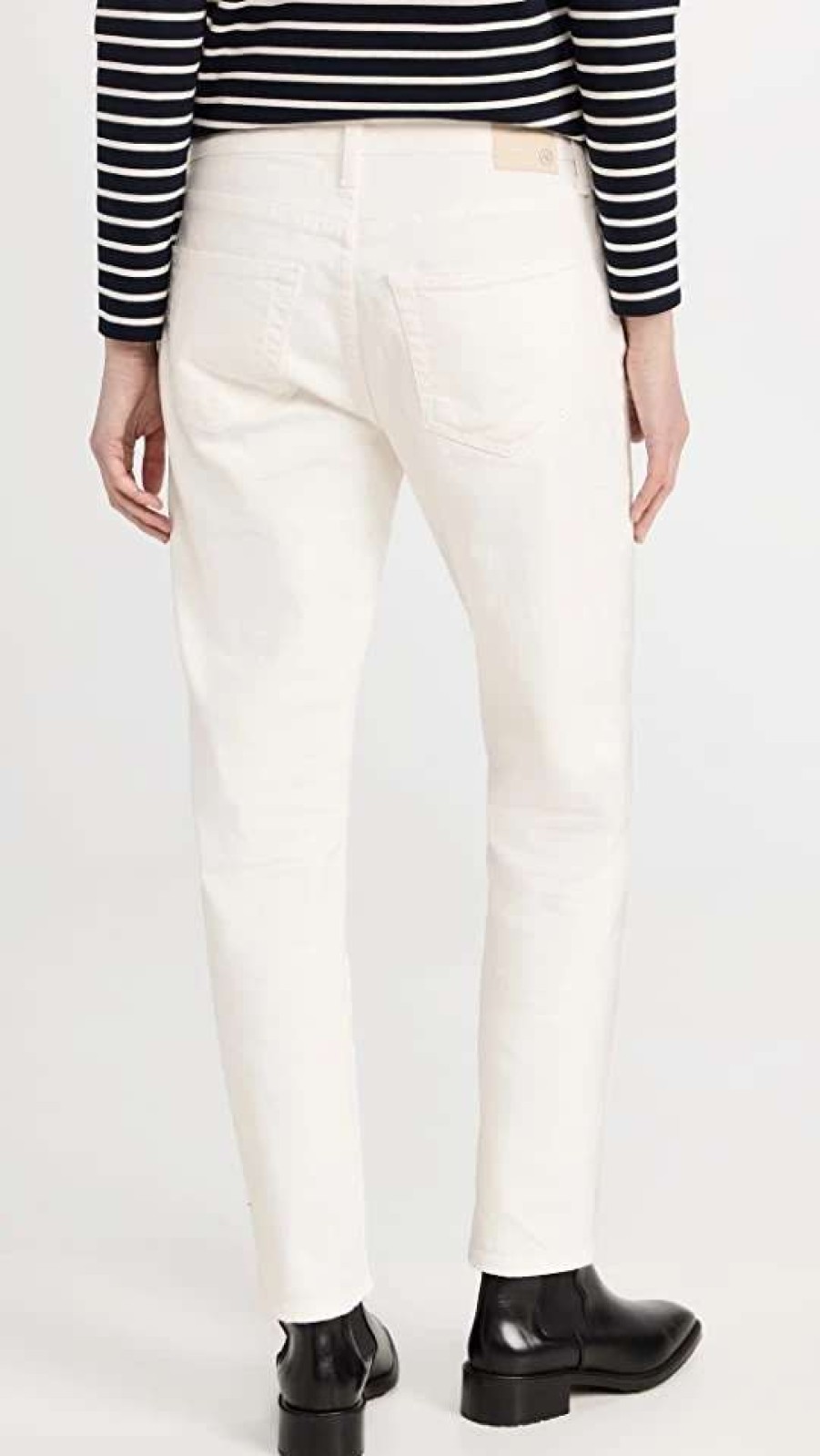 Straight Leg Jeans * | Best Sale Ag Ex Boyfriend Slim Jeans 1 Year Tonal White