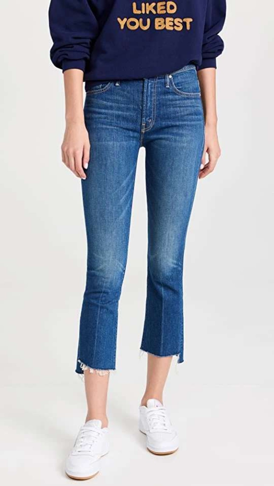 Straight Leg Jeans * | New Mother The Insider Crop Step Fray Jeans Bad Reputation