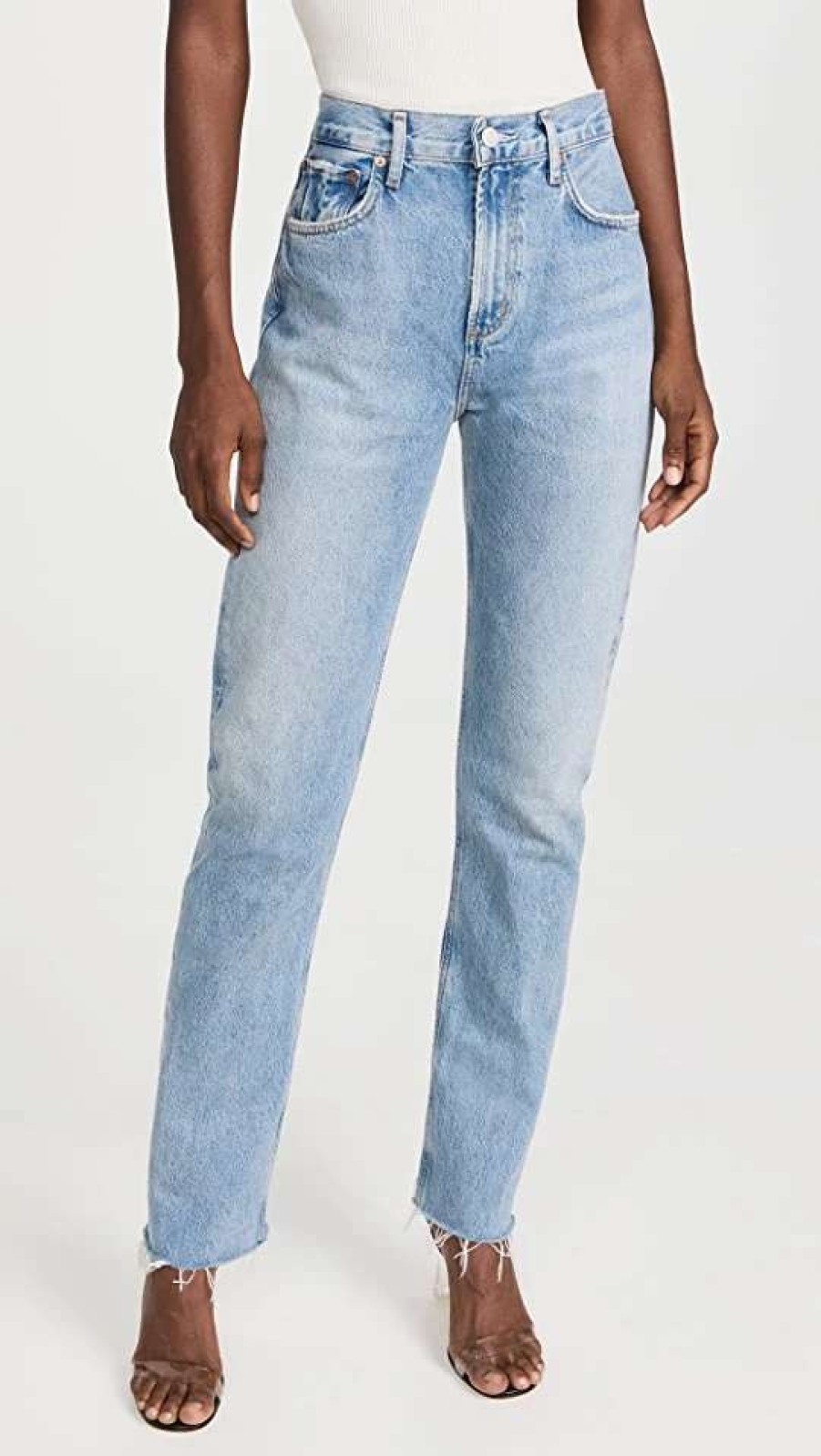 Straight Leg Jeans * | Brand New Agolde Cherie High Rise Straight Jeans Tone