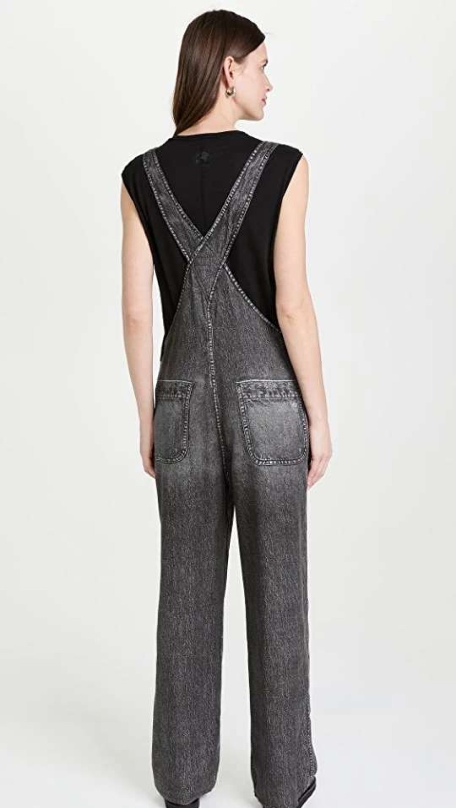 Jumpsuits * | New Rag & Bone Miramar Overalls Blk Magic