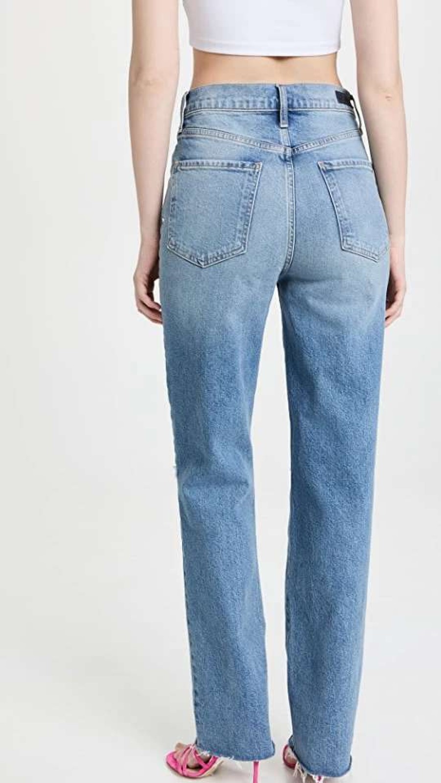 Straight Leg Jeans * | New Le Jean Hr Sabine Straight Jeans High Tide Wash