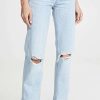 Straight Leg Jeans * | Promo Re/Done High Rise Rigid Loose Jean Bleach Destroy