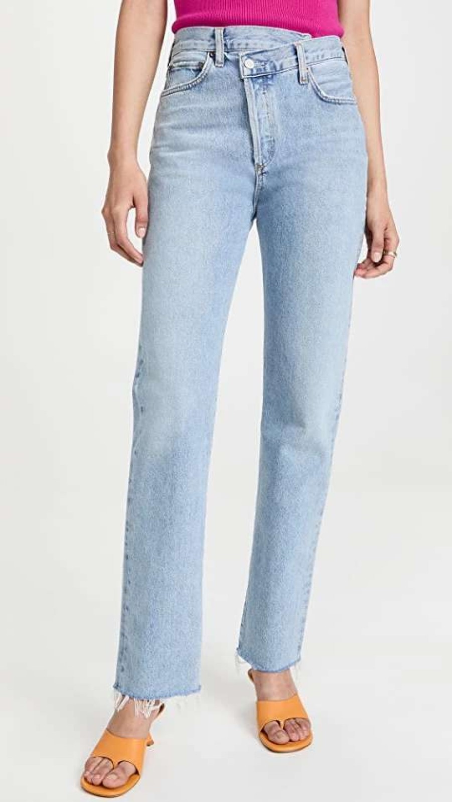 Straight Leg Jeans * | Deals Agolde Crisscross Straight Legged Jeans Dimension