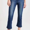 Straight Leg Jeans * | Promo Moussy Vintage Mv Emma Cropped Flare-Hi Jeans Dark Blue