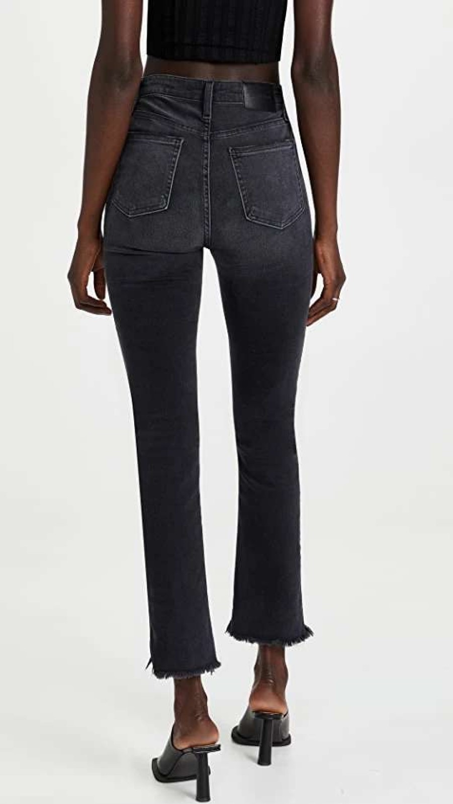 Straight Leg Jeans * | Best Reviews Of Jonathan Simkhai Standard River High Rise Straight Jeans Vintage Noir