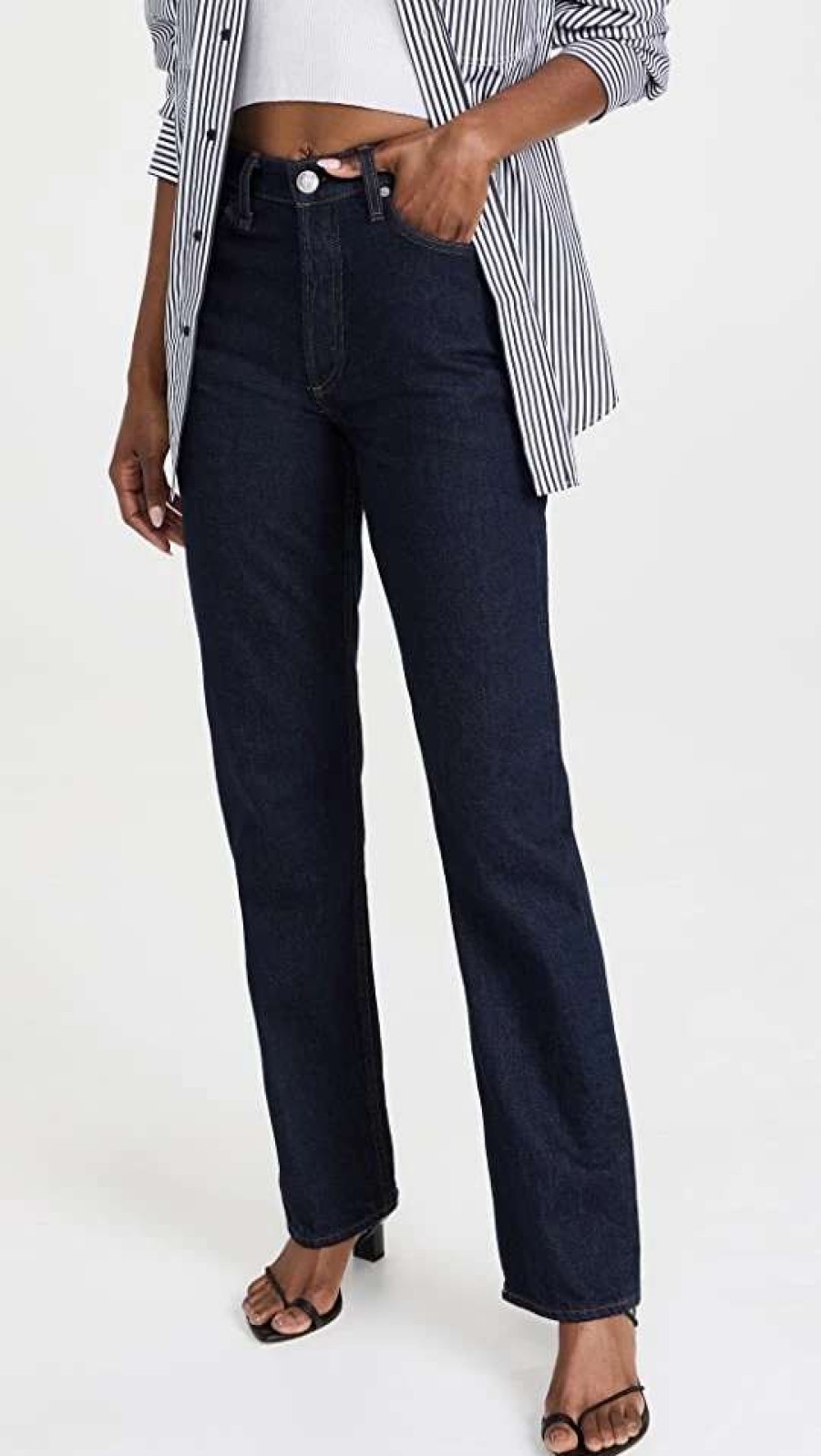 Straight Leg Jeans * | Best Deal Rag & Bone Icon Alex High-Rise Straight Jeans Rinse