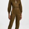 Jumpsuits * | Best Reviews Of Madewell Tapered-Leg Jumpsuit Golden Spinach