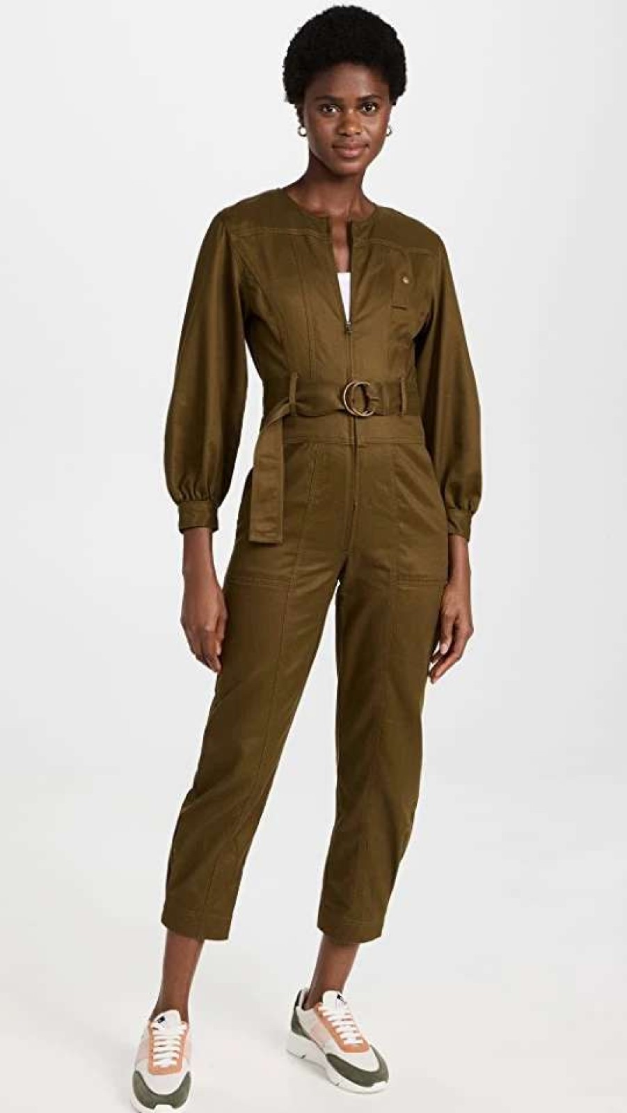 Jumpsuits * | Best Reviews Of Madewell Tapered-Leg Jumpsuit Golden Spinach