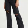 Straight Leg Jeans * | Best Reviews Of Re/Done High Rise Rigid Loose Jean Washed Black With Rips