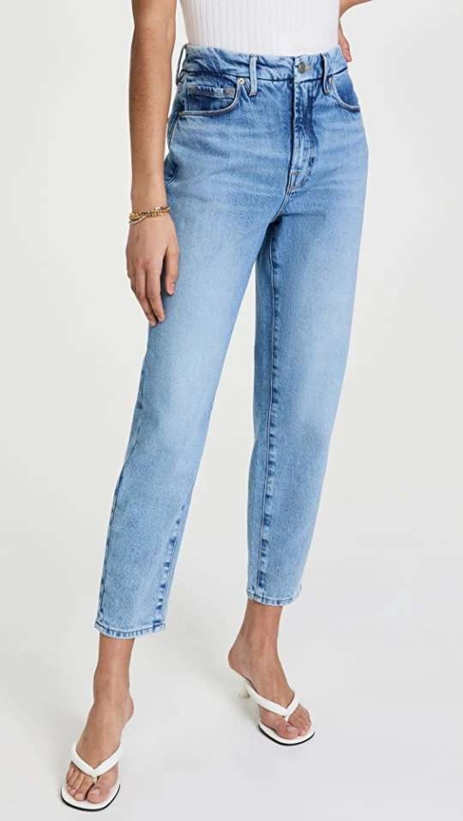 Straight Leg Jeans * | Flash Sale Good American Mom Jeans Indigo047