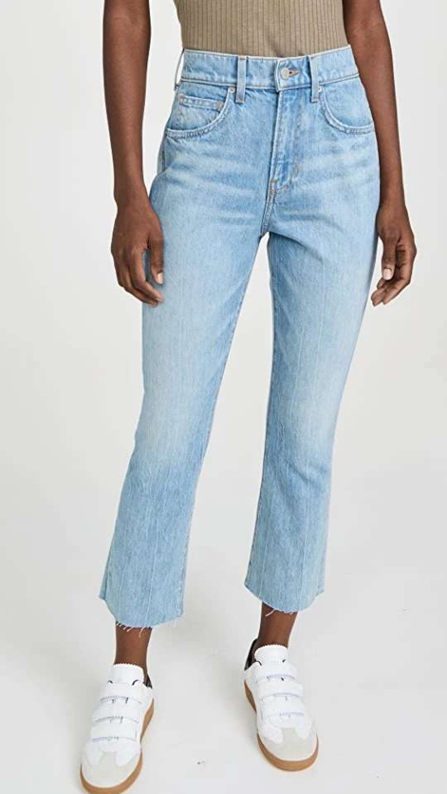 Straight Leg Jeans * | Best Deal Veronica Beard Jean Carly Kick Flare Rigid Jeans Seaside