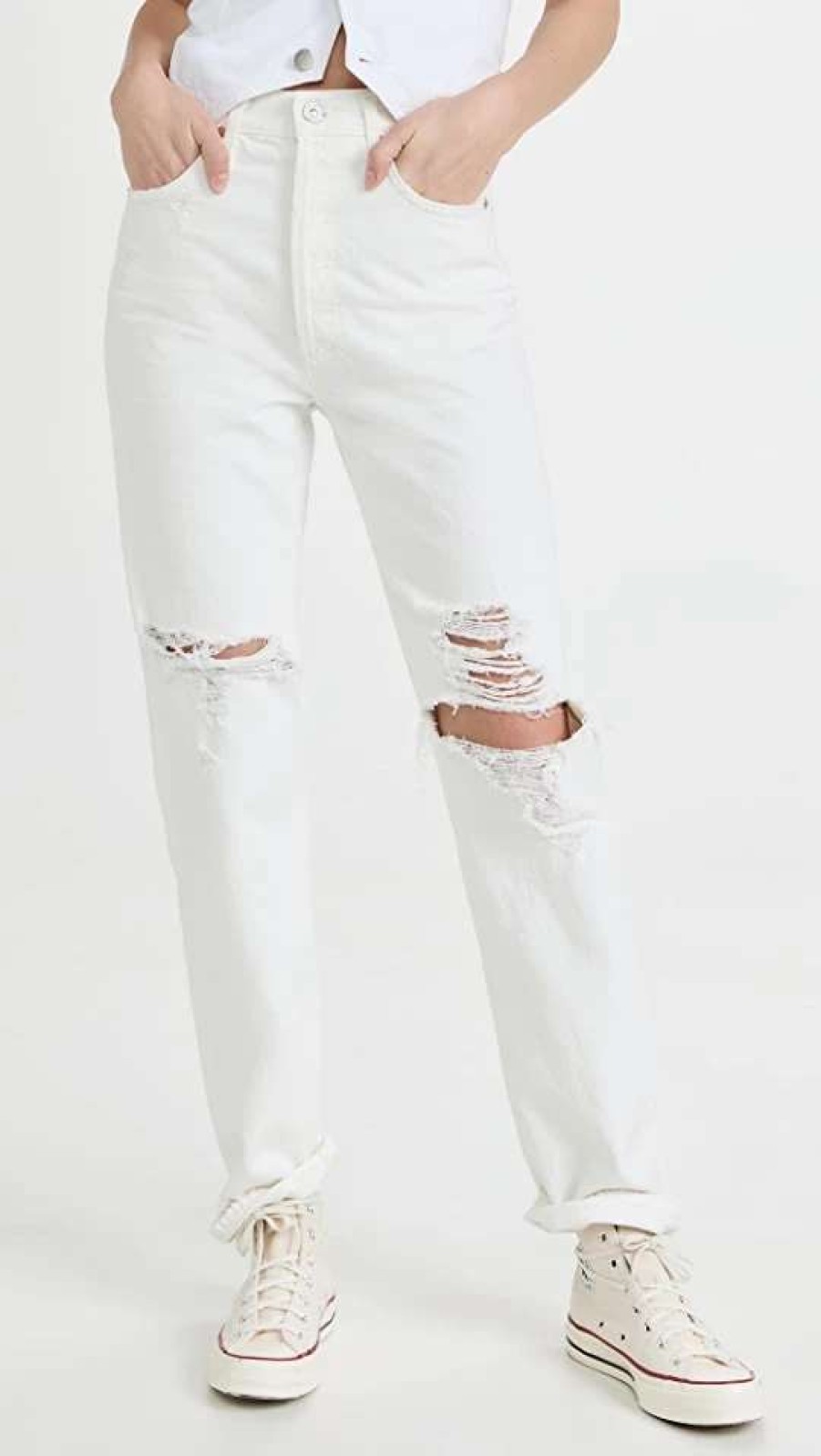 Straight Leg Jeans * | Wholesale Citizens Of Humanity Eva High Rise Baggy Jeans Meringue