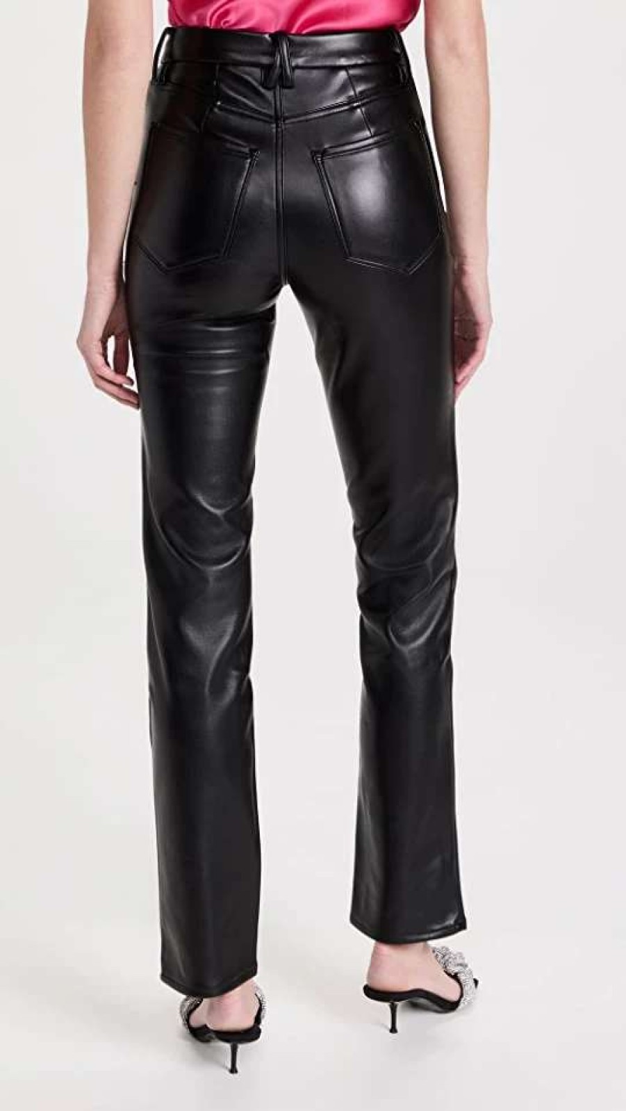 Straight Leg Jeans * | Cheap Good American Leather Good Icon Jeans Black001