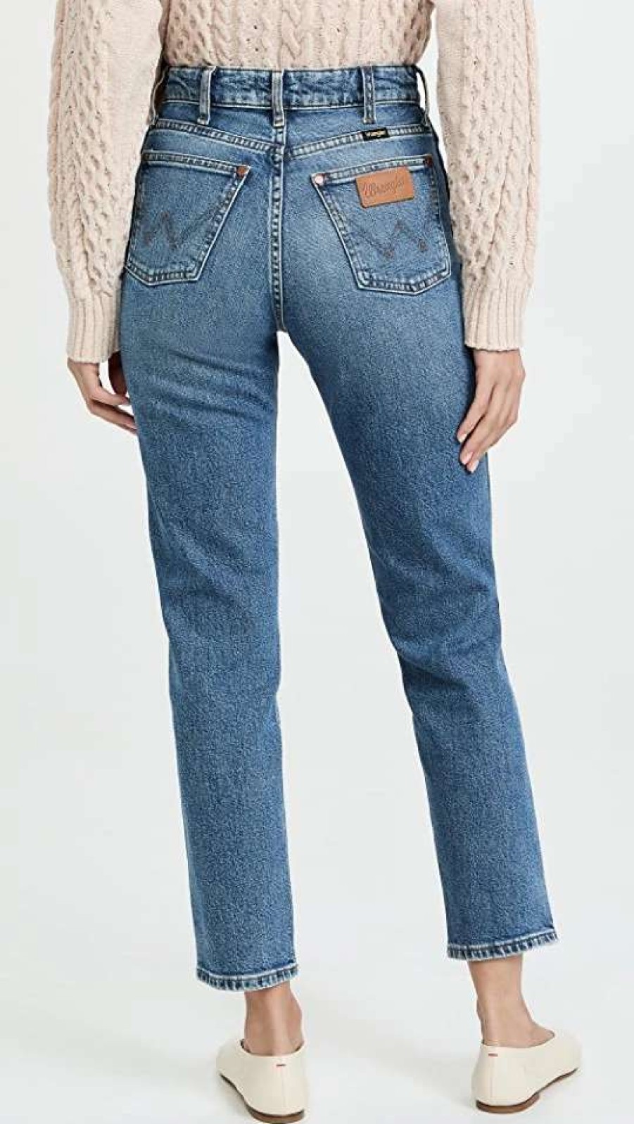 Straight Leg Jeans * | Discount Wrangler Mom Jeans Forget Me Not