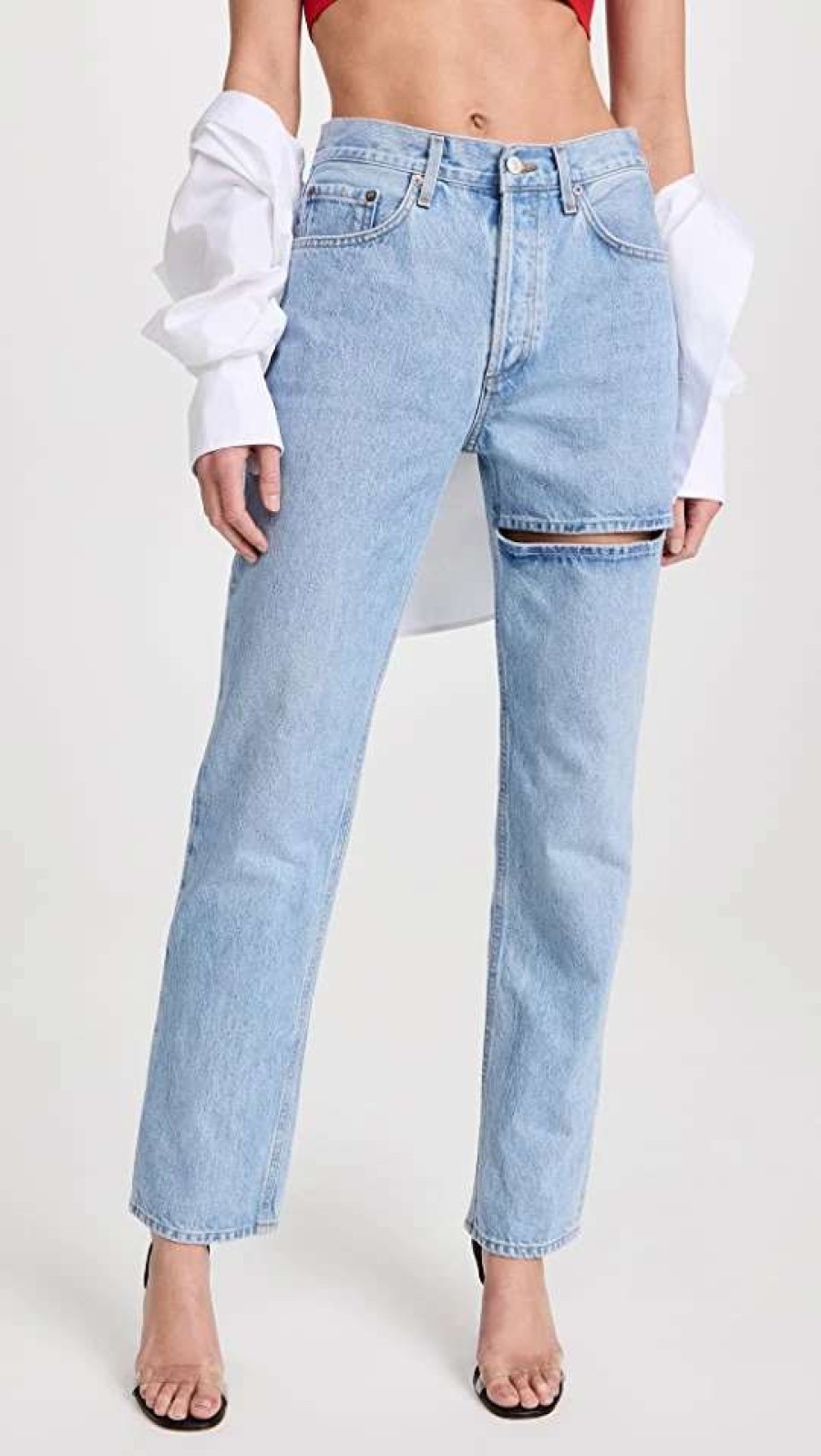 Straight Leg Jeans * | Cheapest Agolde Lana Slice Jeans :Straight Clash