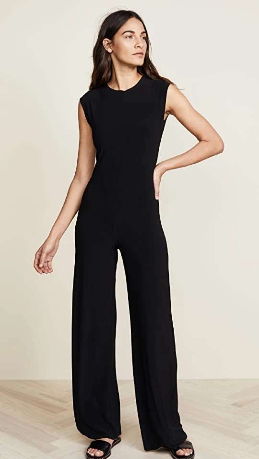 Jumpsuits * | Cheapest Norma Kamali Kamali Kulture Sleeveless Jumpsuit Black