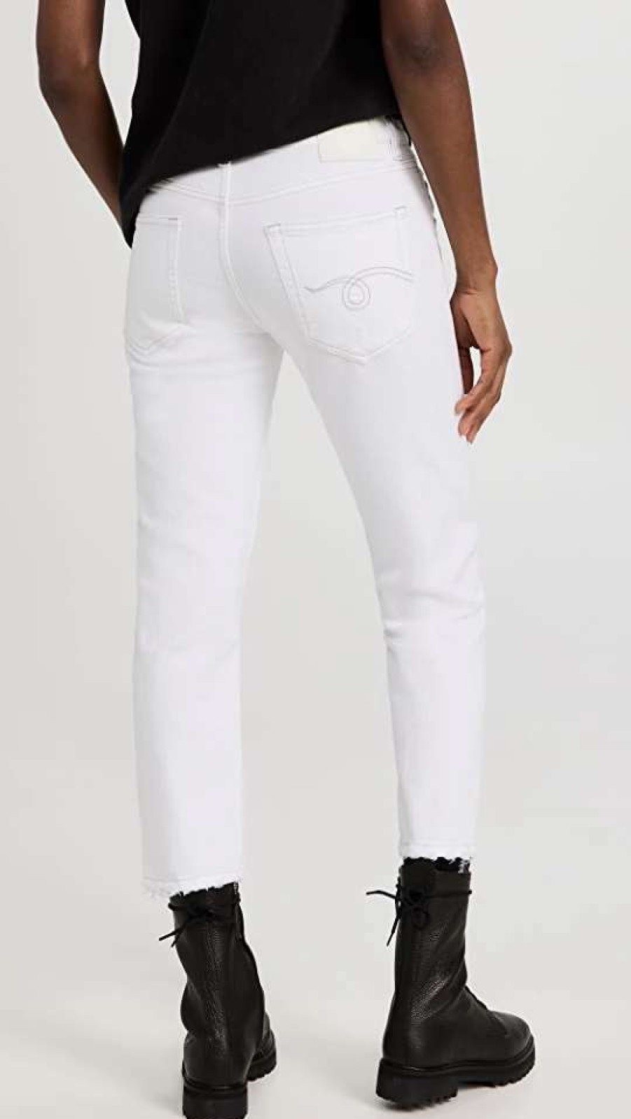 Straight Leg Jeans * | Coupon R13 Boy Straight Jeans Bale White