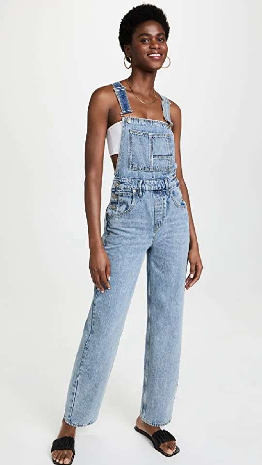 Jumpsuits * | Cheapest Good American Good '90S Overalls Blue938