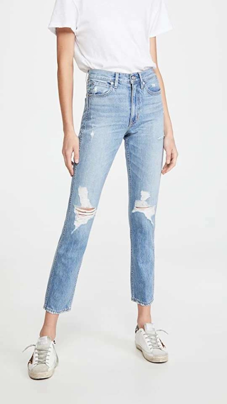 Straight Leg Jeans * | Flash Sale Slvrlake Virginia Slim Jeans Rolling Waters