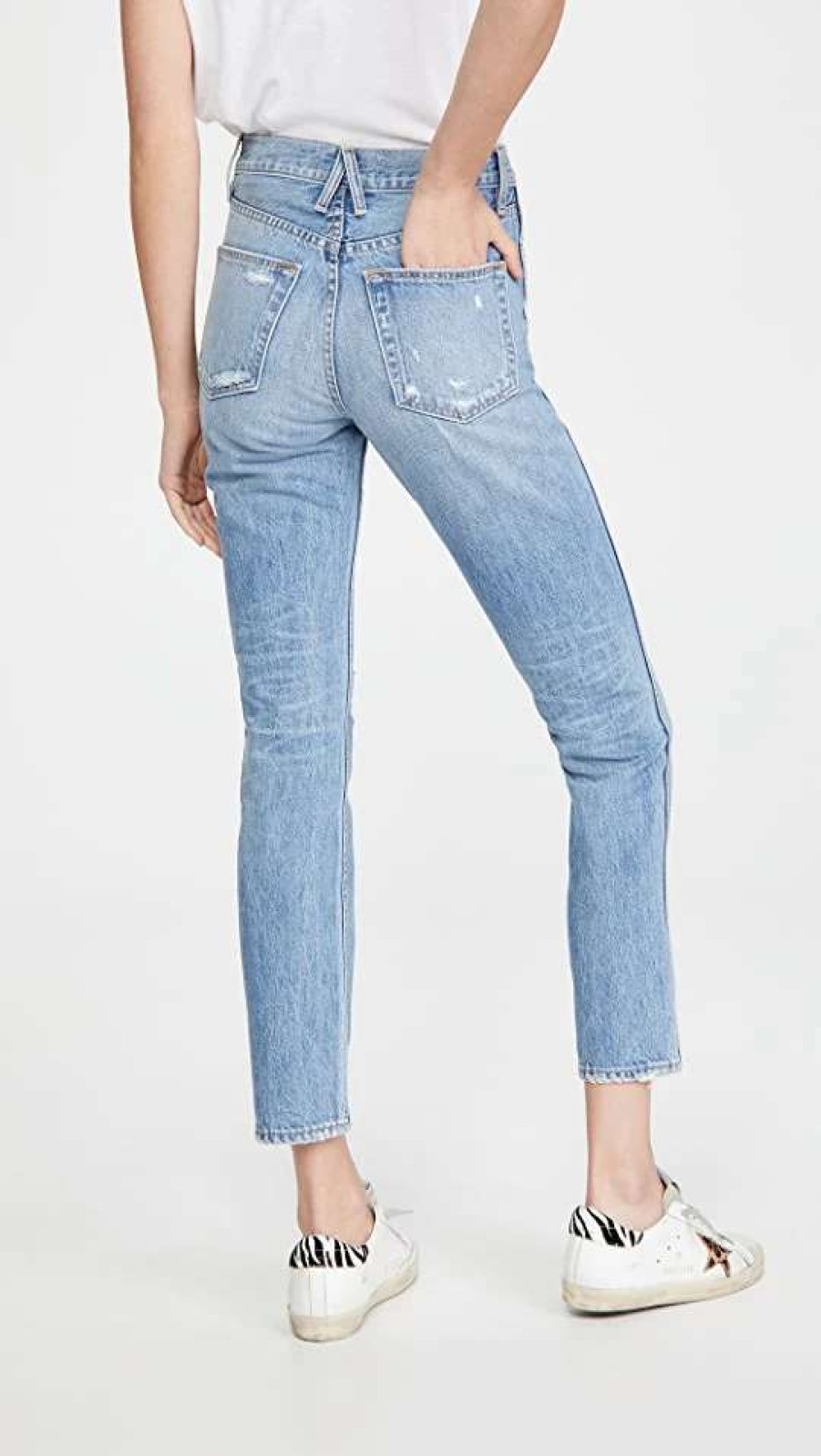 Straight Leg Jeans * | Flash Sale Slvrlake Virginia Slim Jeans Rolling Waters