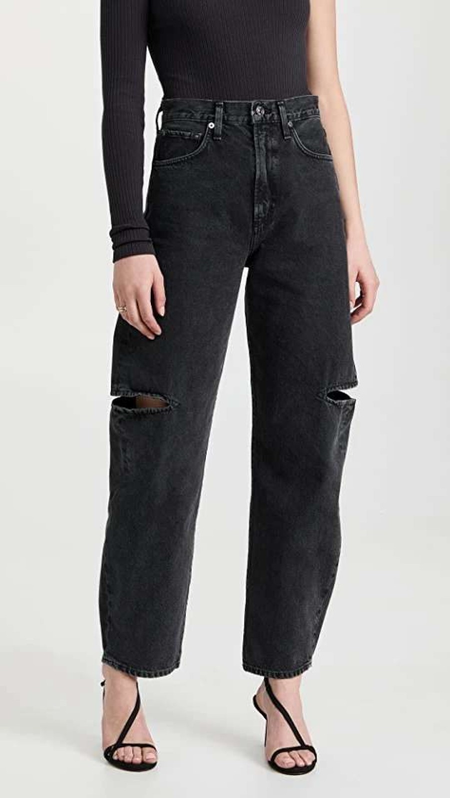 Straight Leg Jeans * | Best Sale Agolde Sanna Slice Jeans Percolate