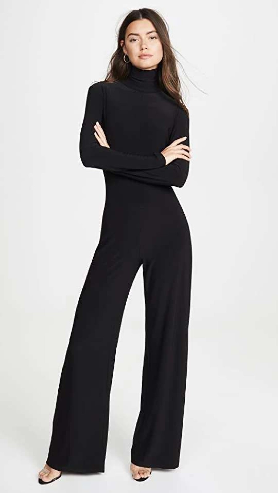 Jumpsuits * | Coupon Norma Kamali Long Sleeve Turtleneck Jumpsuit Black