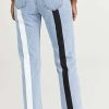 Straight Leg Jeans * | Discount Still Here Black And White Tate Crop Jeans Vintage Blue