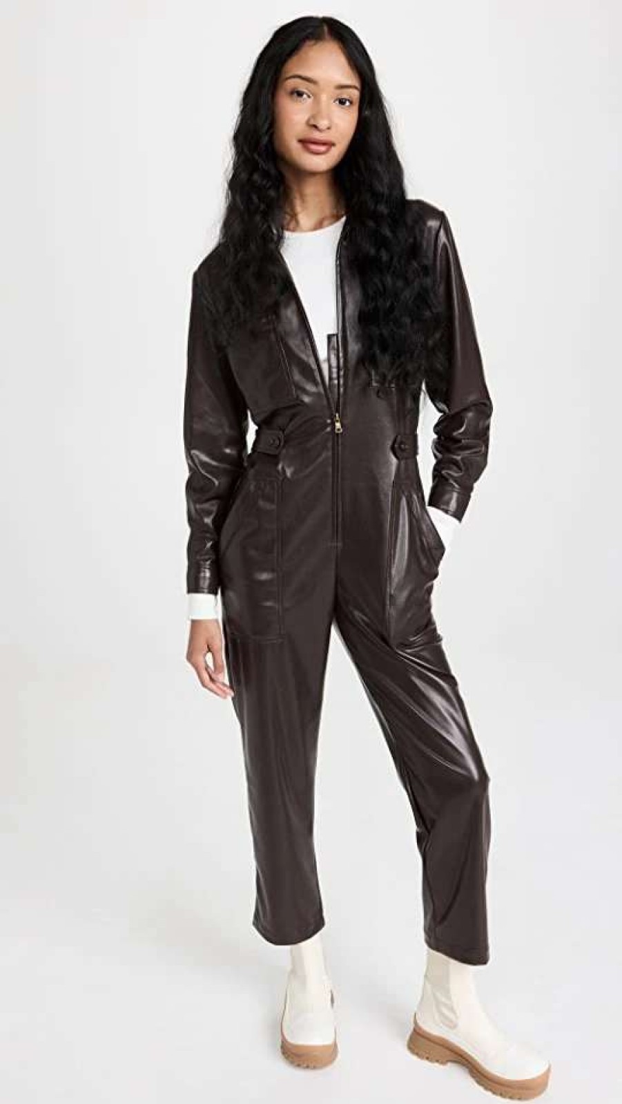 Jumpsuits * | Best Deal Young Fabulous & Broke Harmony Jumpsuit Coffee