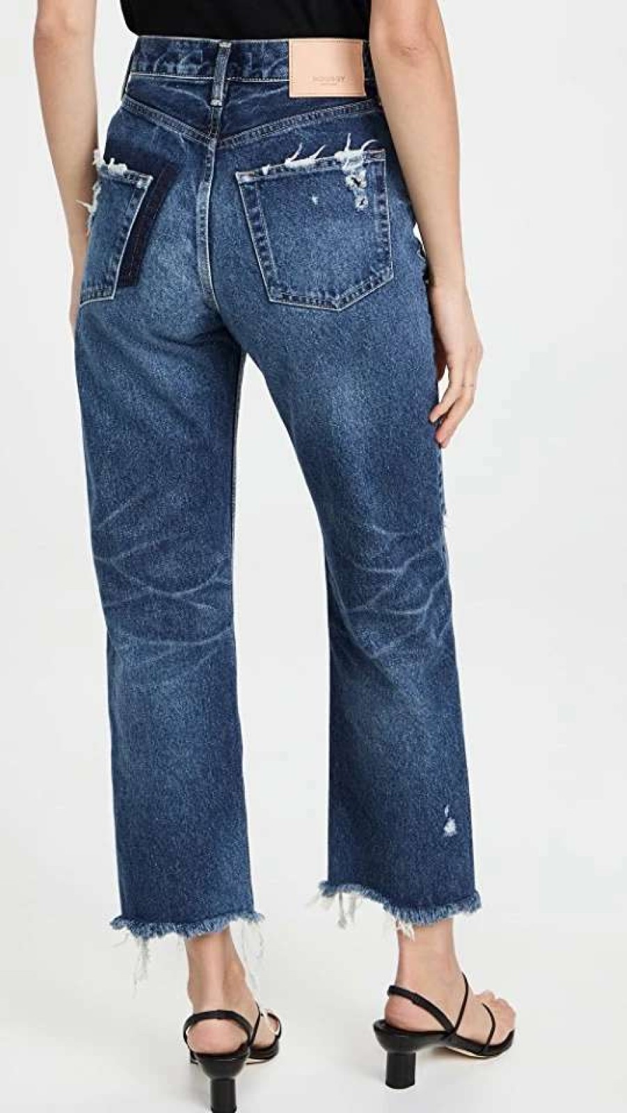 Straight Leg Jeans * | Best Pirce Moussy Vintage Wide Leg Straight Cut Jeans Blue