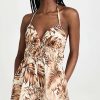 Jumpsuits * | Coupon Autumn Adeigbo Karina Jumpsuit Tan Palm Print