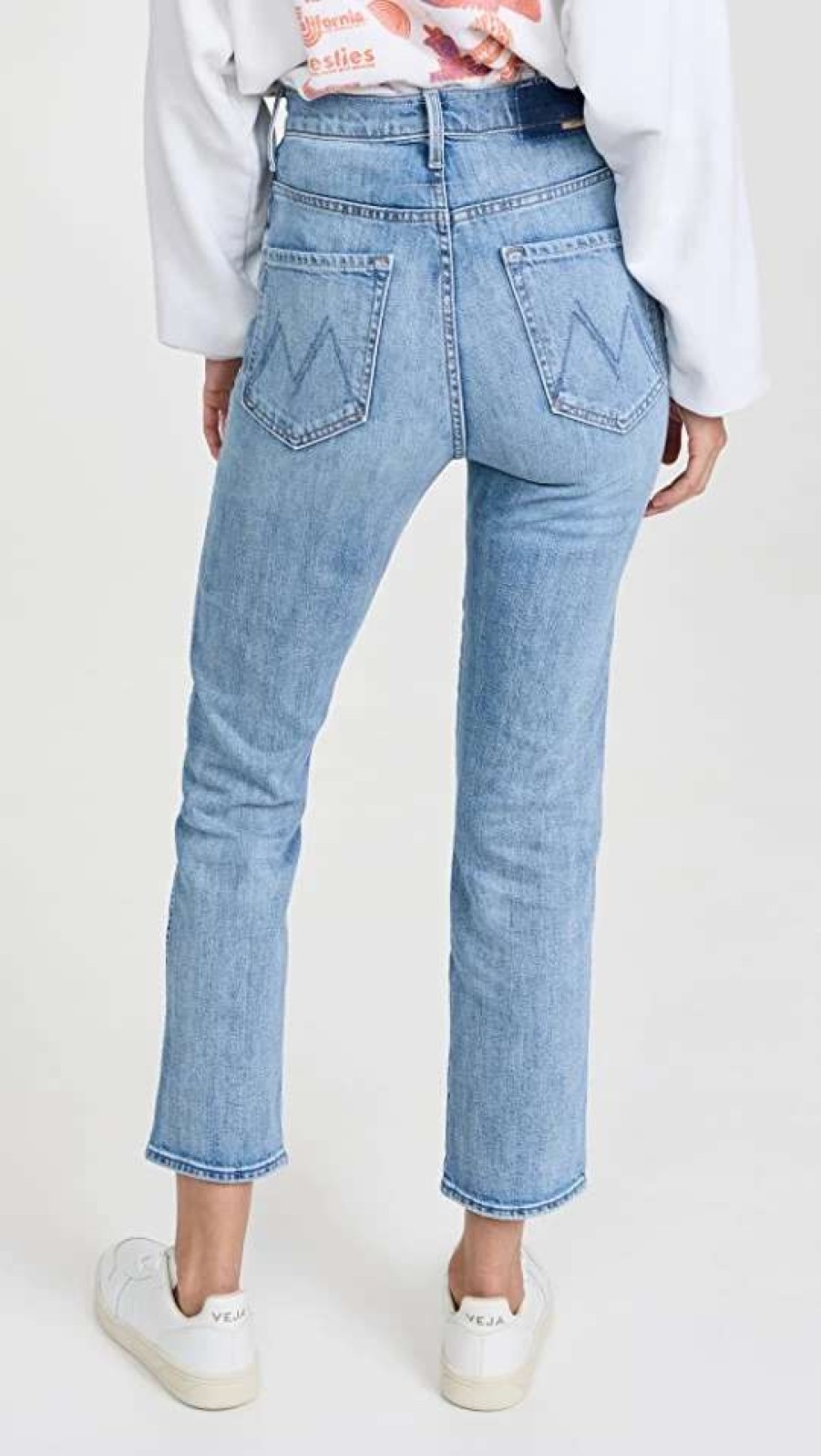 Straight Leg Jeans * | Flash Sale Mother Ultra High Waisted Frisky Flood Jeans Crashing