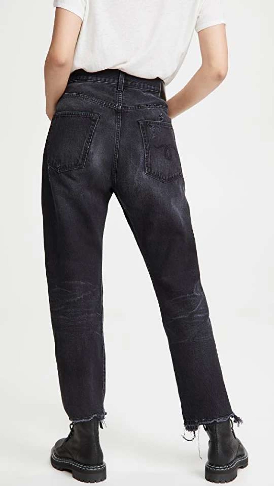 Straight Leg Jeans * | Cheap R13 Cross Over Jeans Jake Black