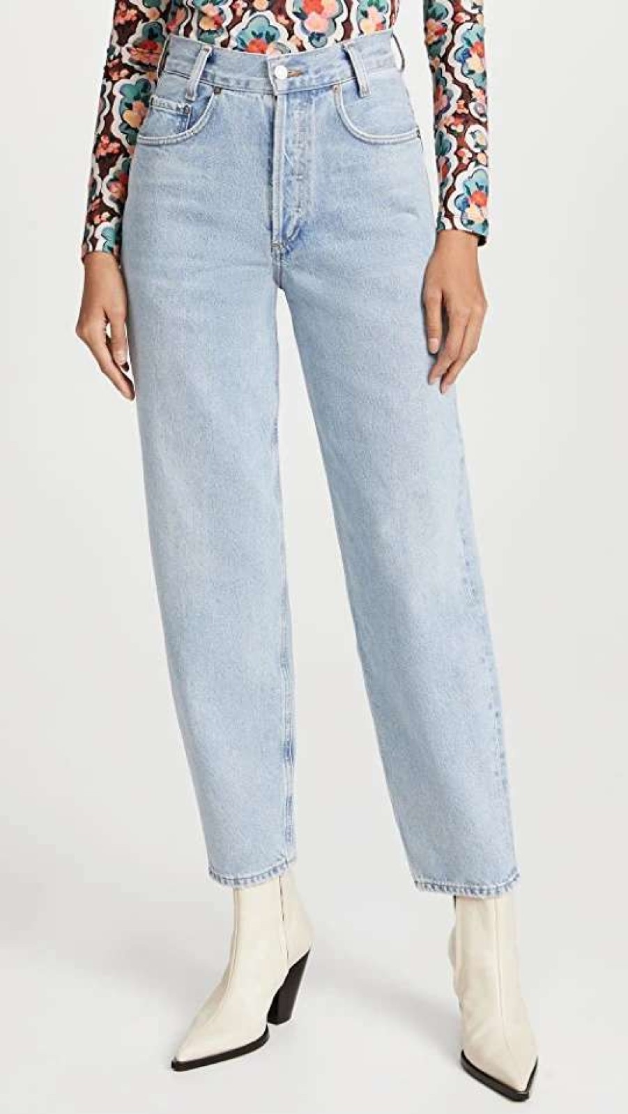 Straight Leg Jeans * | Wholesale Agolde Tapered Baggy High Rise Jeans Dimension