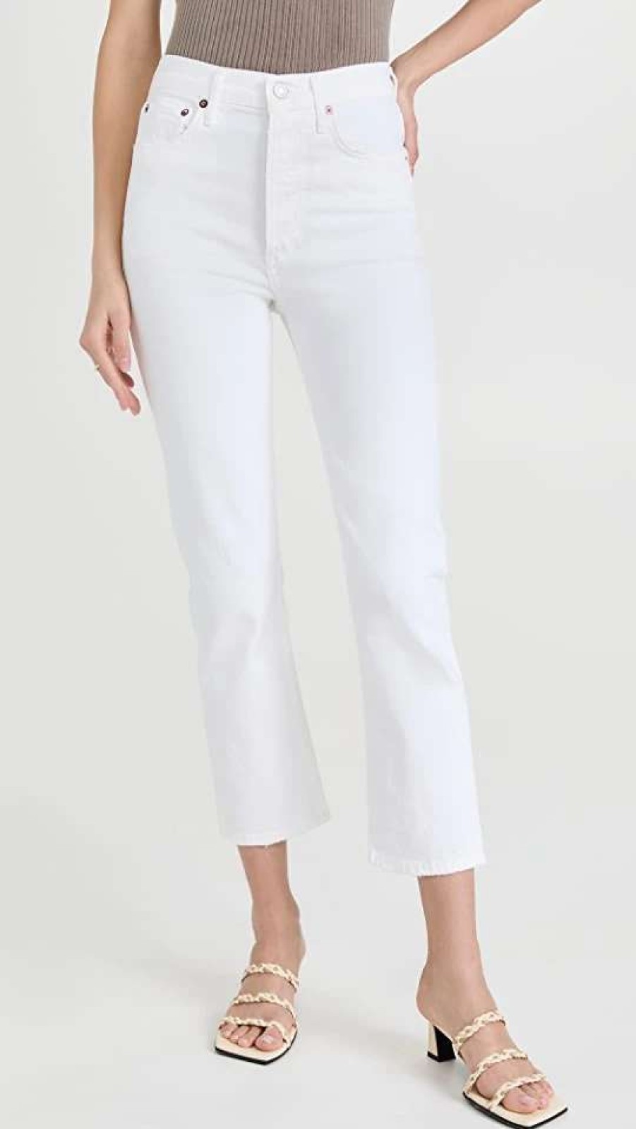 Straight Leg Jeans * | Budget Agolde Riley Crop Jeans Whip