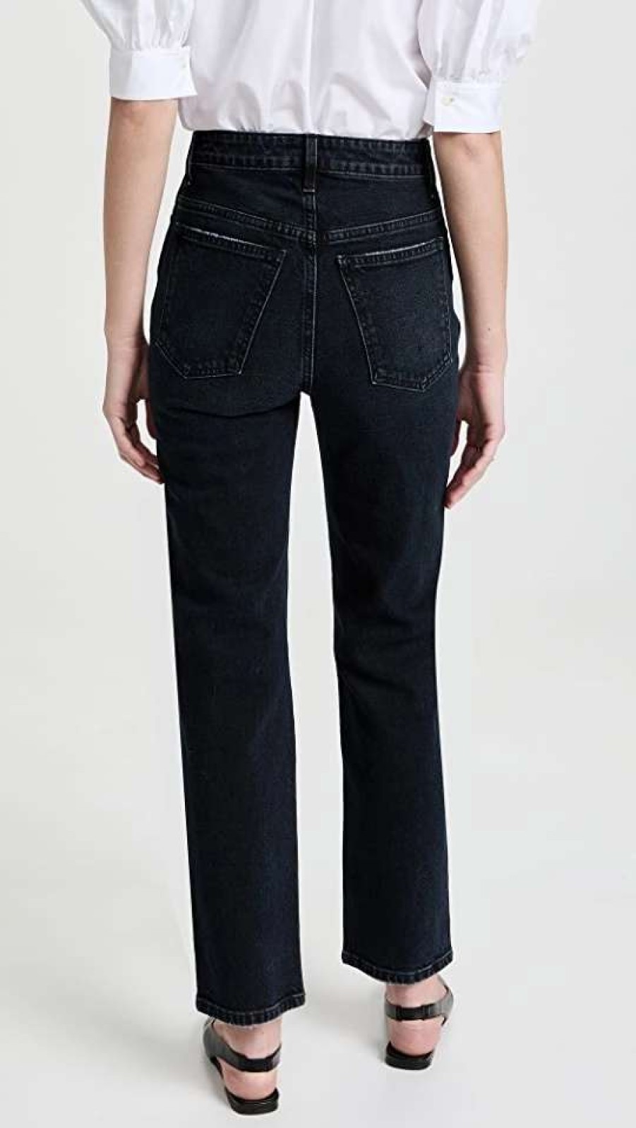 Straight Leg Jeans * | Top 10 Khaite Abigail Jeans Simsbury Stretch