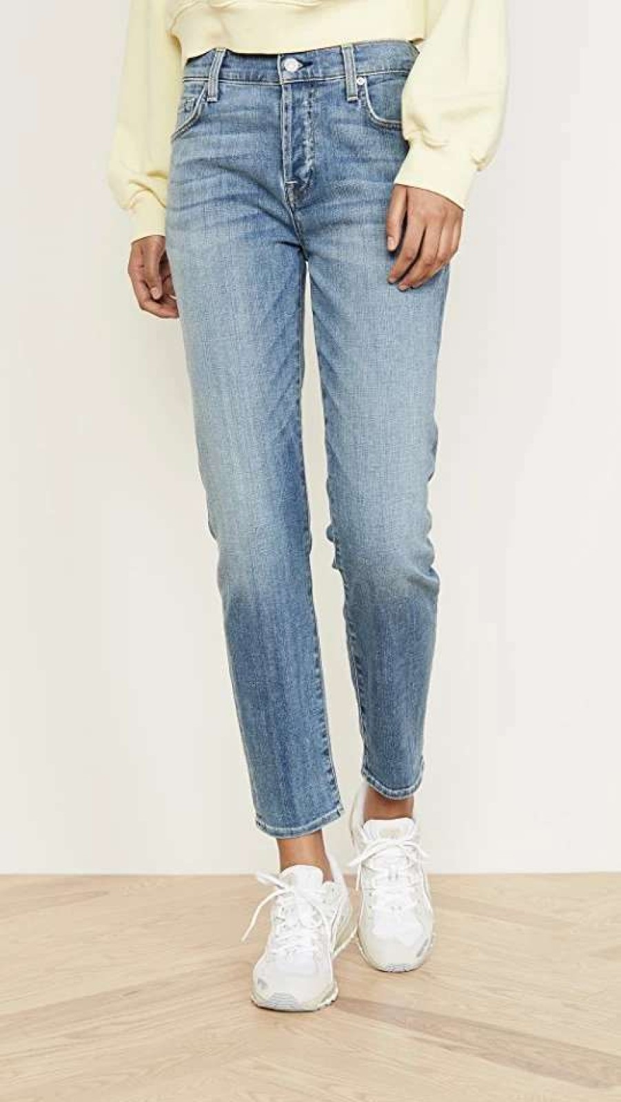 Straight Leg Jeans * | Best Sale 7 For All Mankind Josefina Slim Boyfriend Jeans Broken Twill Light