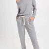 Jumpsuits * | Brand New Spiritual Gangster Off Shoulder Jumpsuit Heather Grey