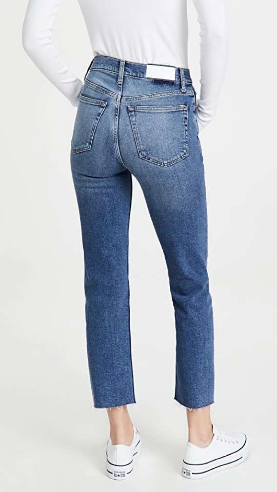 Straight Leg Jeans * | Best Deal Re/Done High Rise Comfort Stretch Stove Pipe Jeans Mid 70S