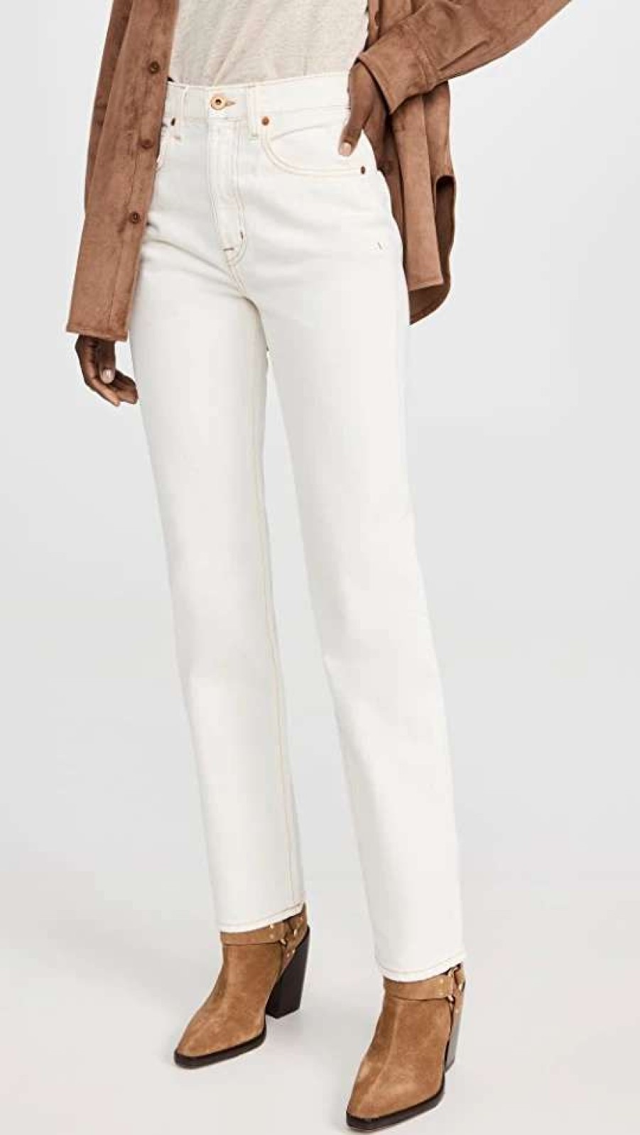 Straight Leg Jeans * | Hot Sale Slvrlake London Jeans Natural White