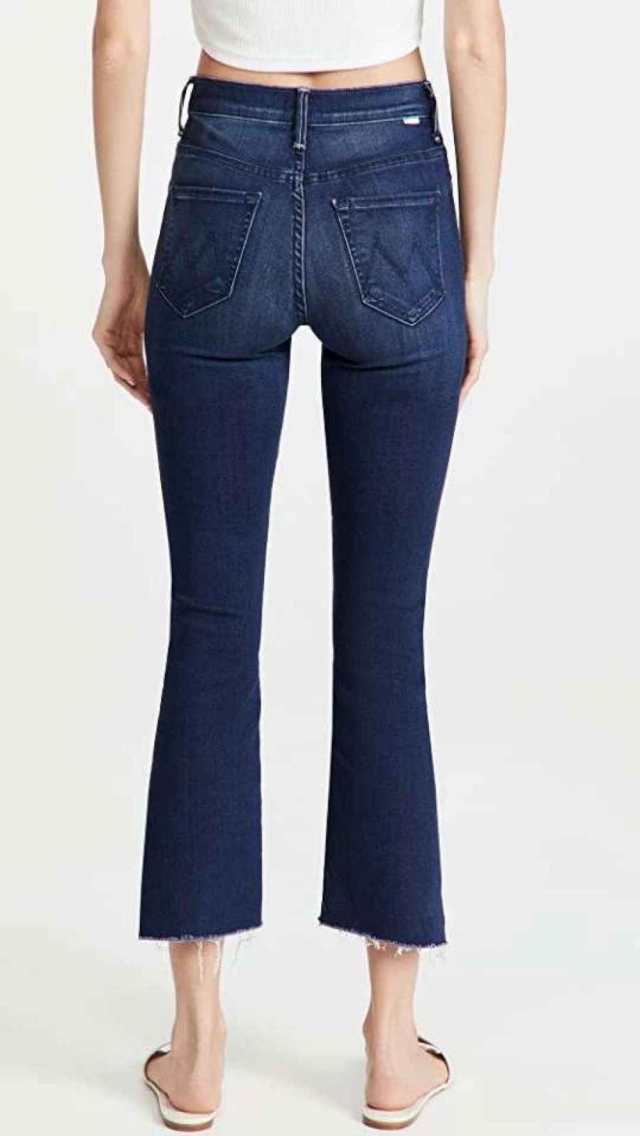 Straight Leg Jeans * | Discount Mother The Insider Crop Step Fray Jeans Tongue In Chic