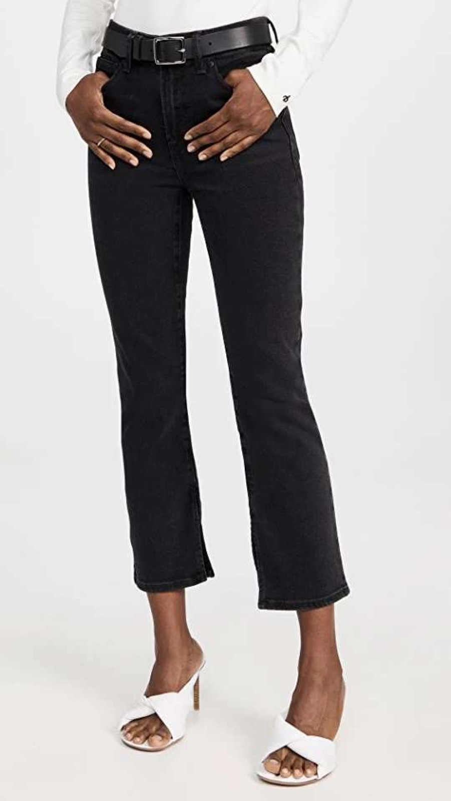 Straight Leg Jeans * | Best Sale Good American Good Legs Straight Jeans Darted Back Black302