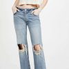 Straight Leg Jeans * | Promo Free People Maggie Mid Rise Straight Jeans Aged To Perfection