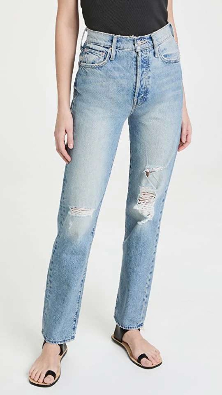 Straight Leg Jeans * | Best Reviews Of Mother The Huffy Skimp Jeans Hotter On The Other Side