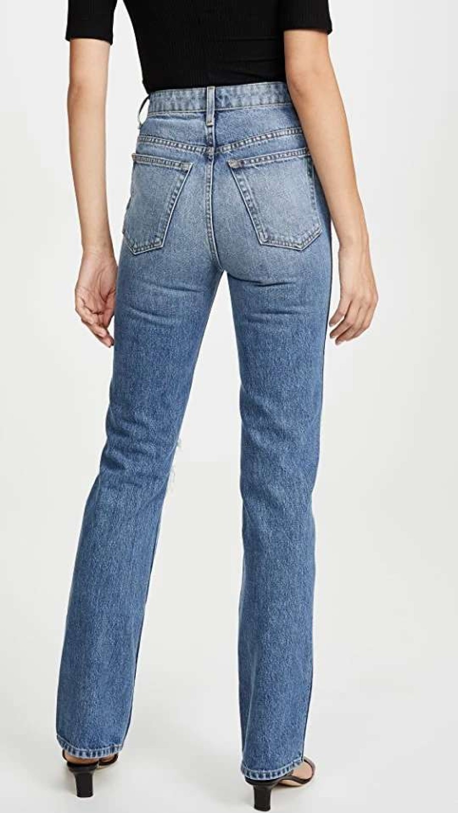 Straight Leg Jeans * | Best Sale Khaite Danielle High Rise Stovepipe Jeans Portland