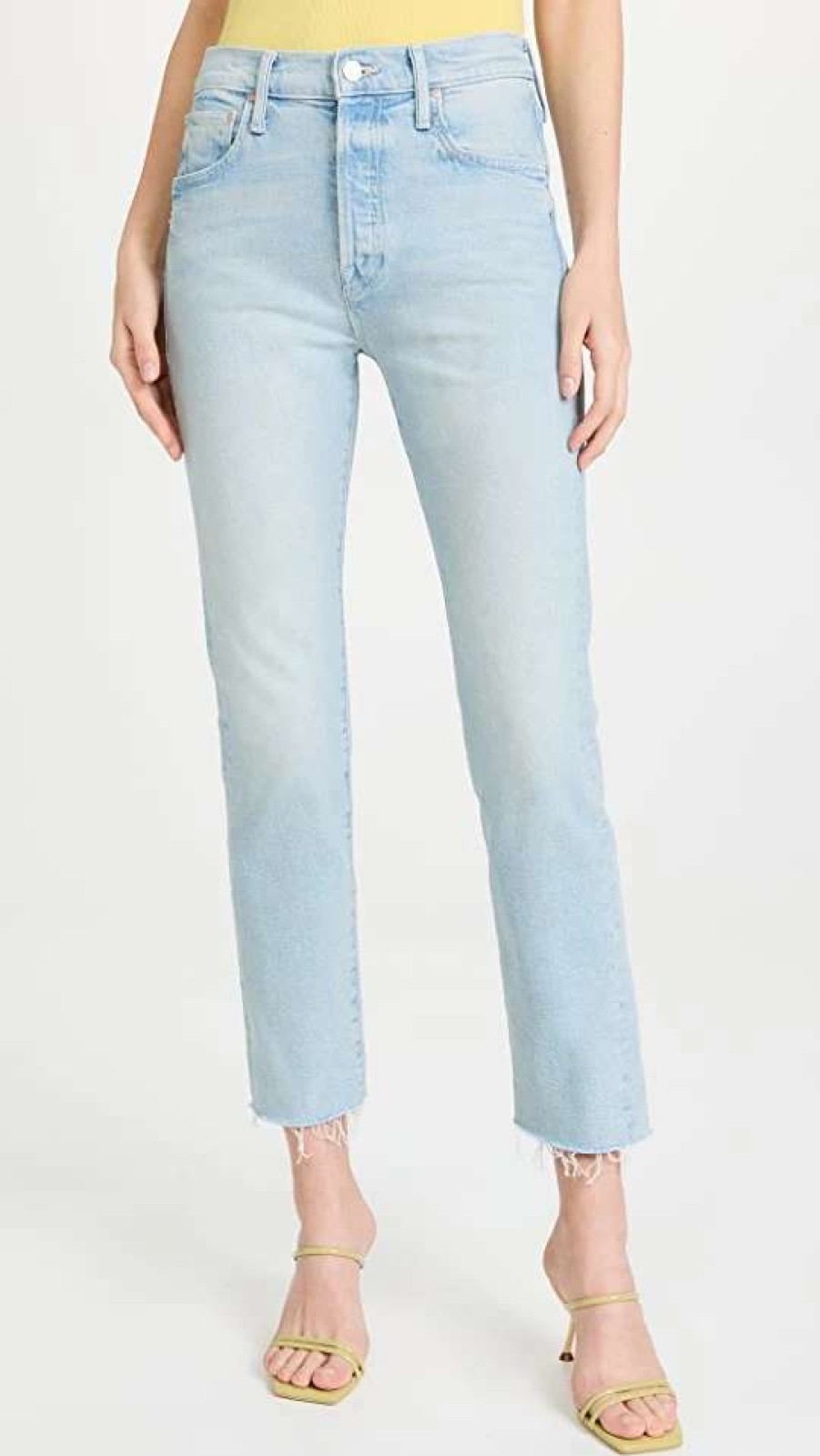 Straight Leg Jeans * | Flash Sale Mother The Scrapper Cuff Ankle Fray Jeans Lonely Hearts Club