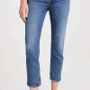 Straight Leg Jeans * | Wholesale Agolde Riley High Rise Straight Crop Jeans Silence