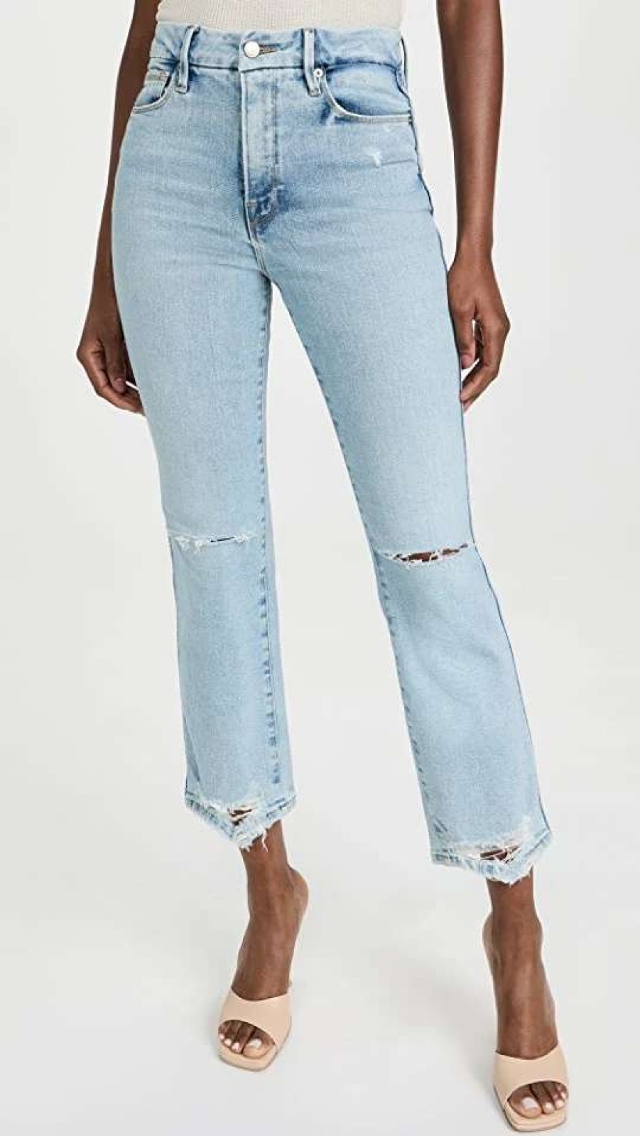 Straight Leg Jeans * | Best Deal Good American Good Curve Straight Jeans Indigo035