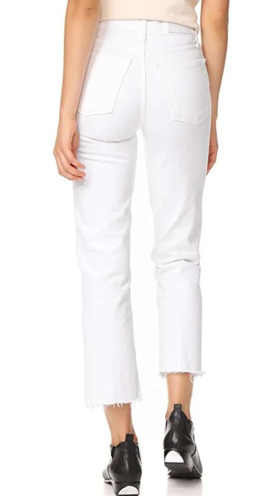 Straight Leg Jeans * | Best Pirce Re/Done High Rise Rigid Stove Pipe Jeans White